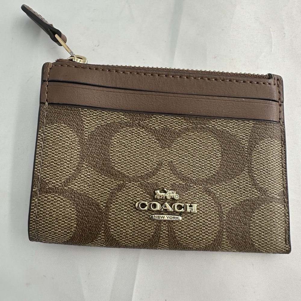 Coach Mini Skinny Id Case Signature Canvas
